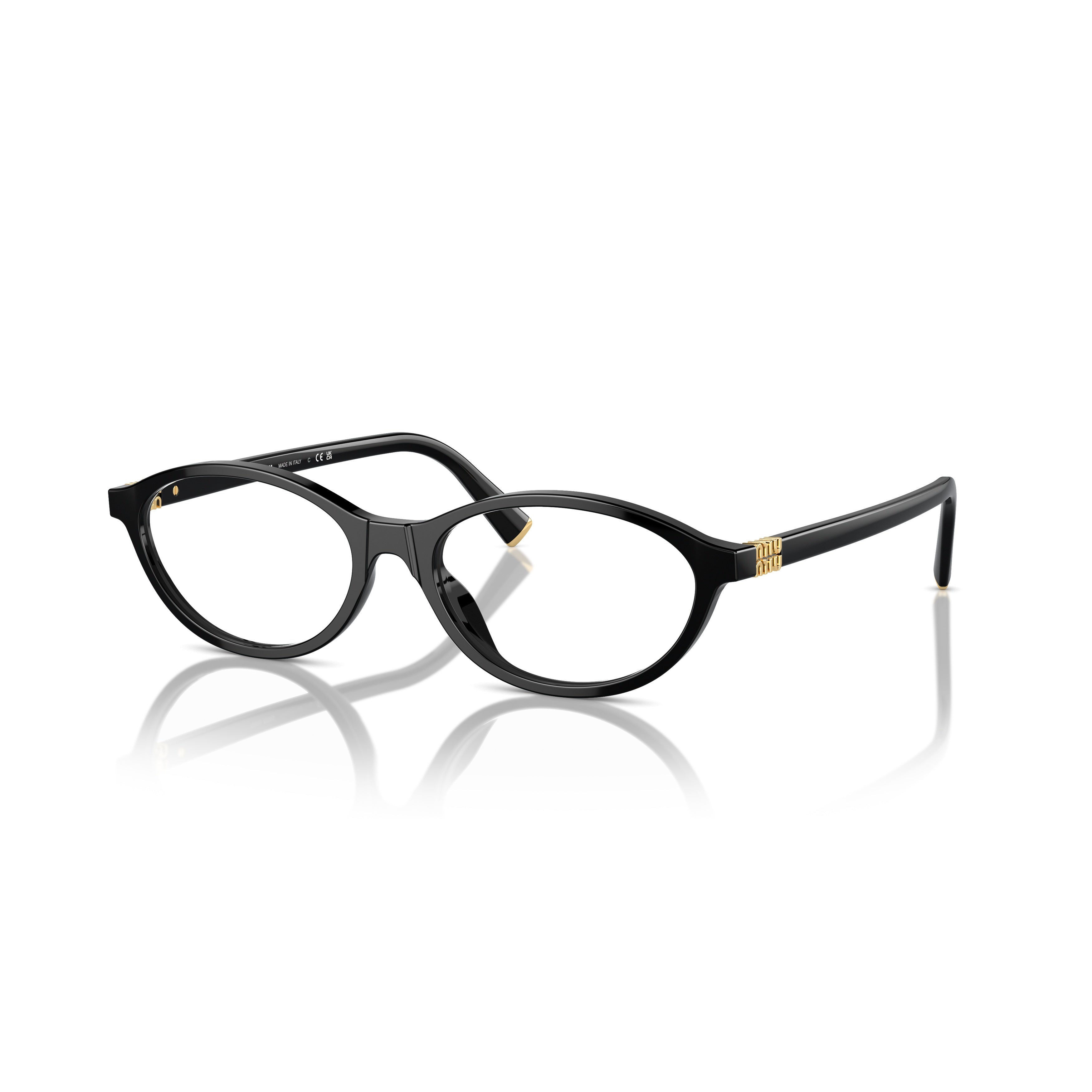 0mu 09xv Oval Black Acetate Eyeglasses