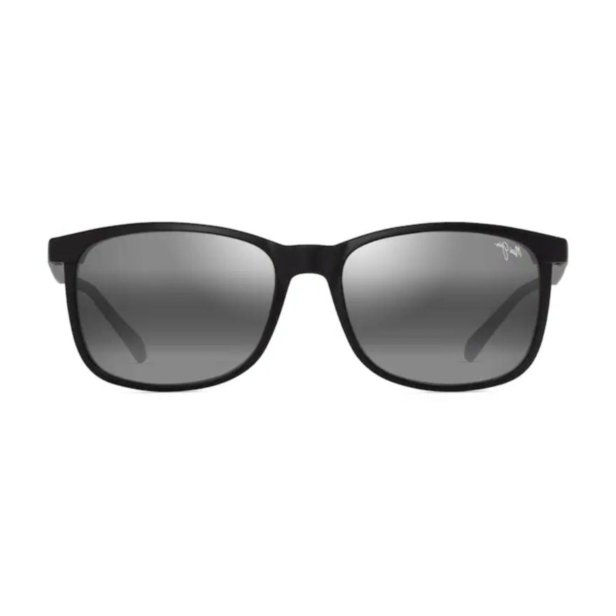 Hulili Matte Black Rectangular Frame Sunglasses with Gradient Grey Lenses