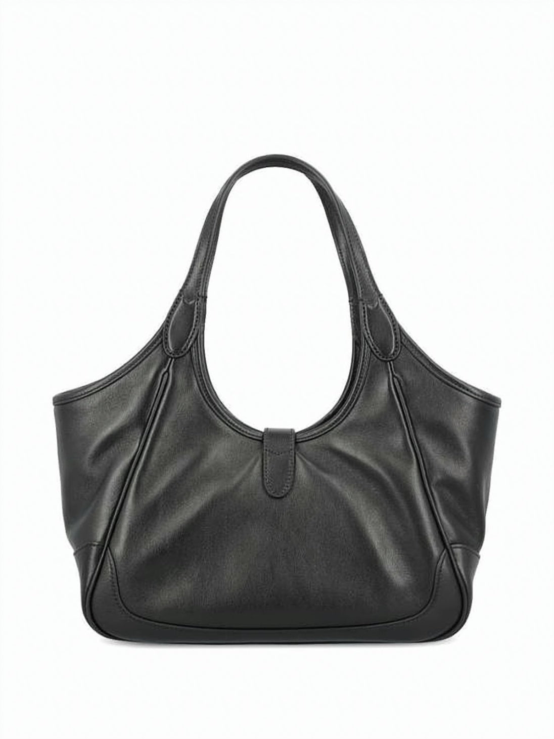 Smooth Leather Crossbody Bag with Gold-Tone Clasp Detail