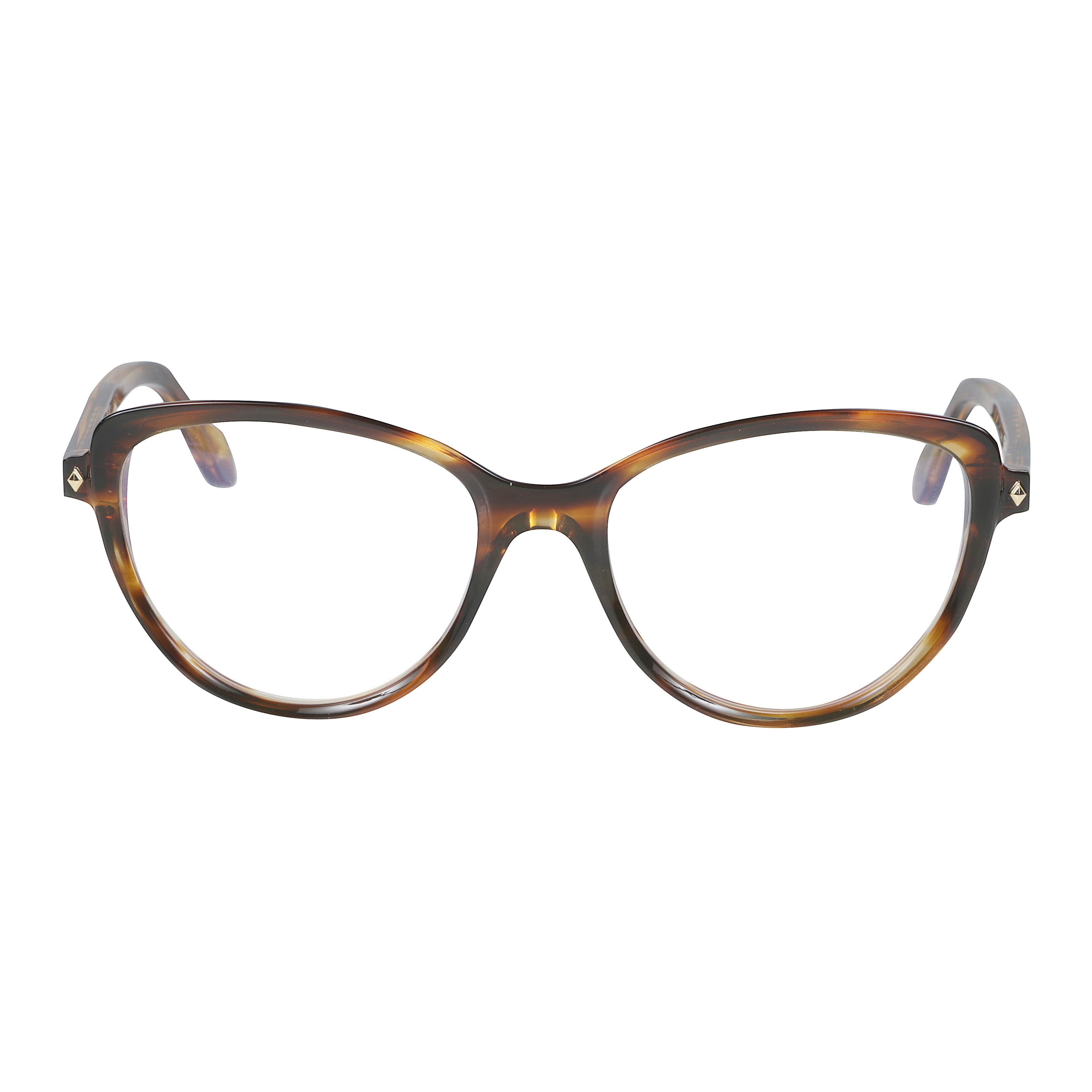 Melany Glamour-V Cat-Eye Tortoiseshell Sunglasses with Gold Accents