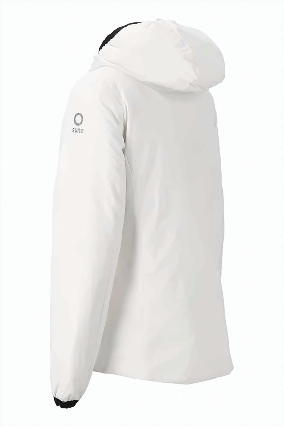 Lightweight White Puffer Jacket with Adjustable Hood