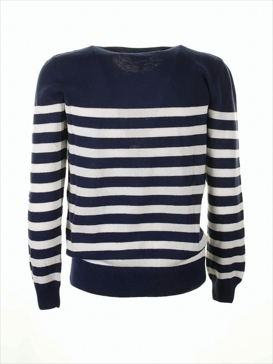 Horizontal Stripe Pattern Cotton Sweater