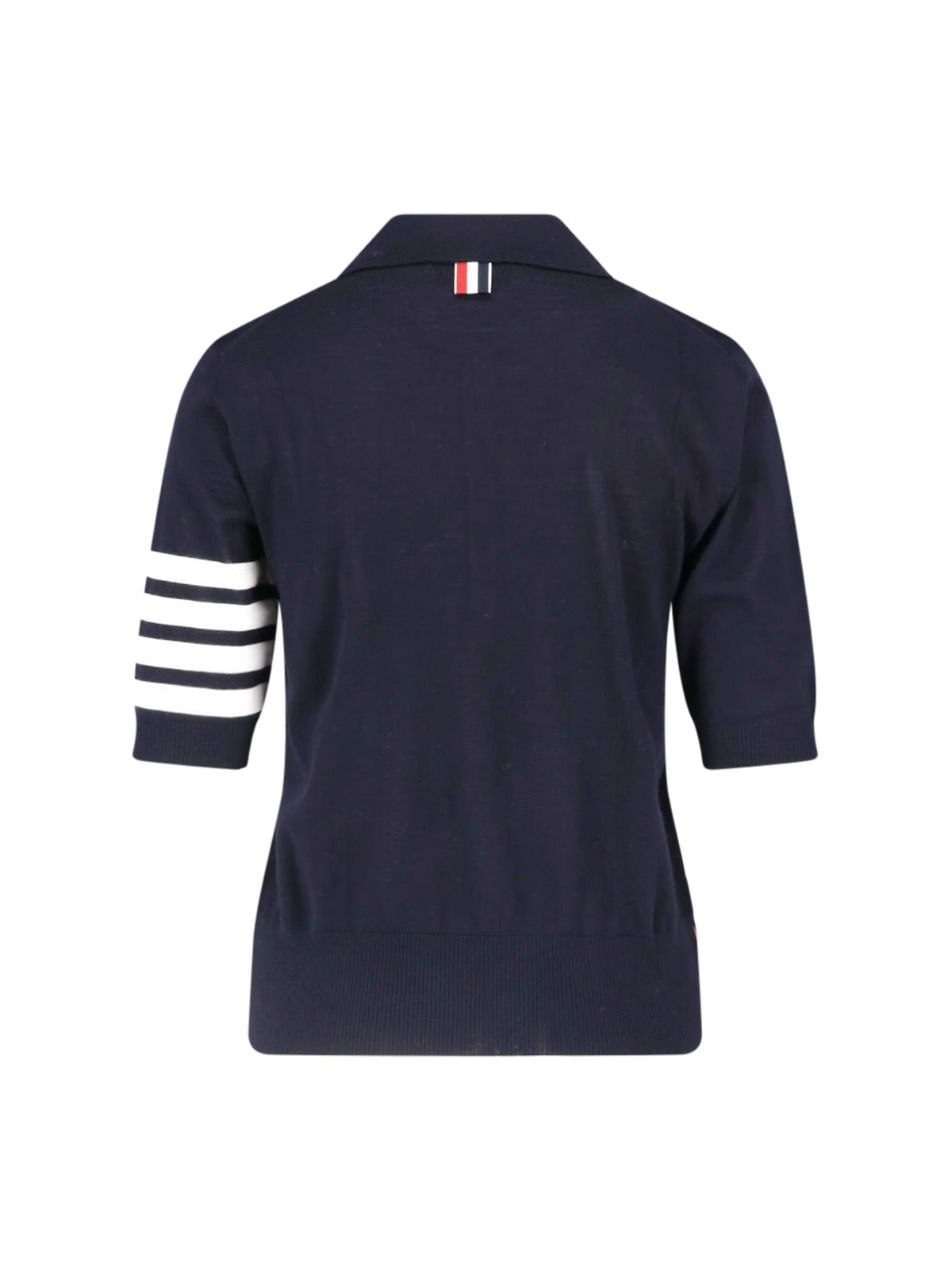 Short-Sleeved Fitted Polo Shirt with Sporty Stripes