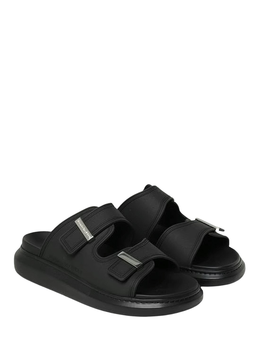 Sleek Black Rubber Mules