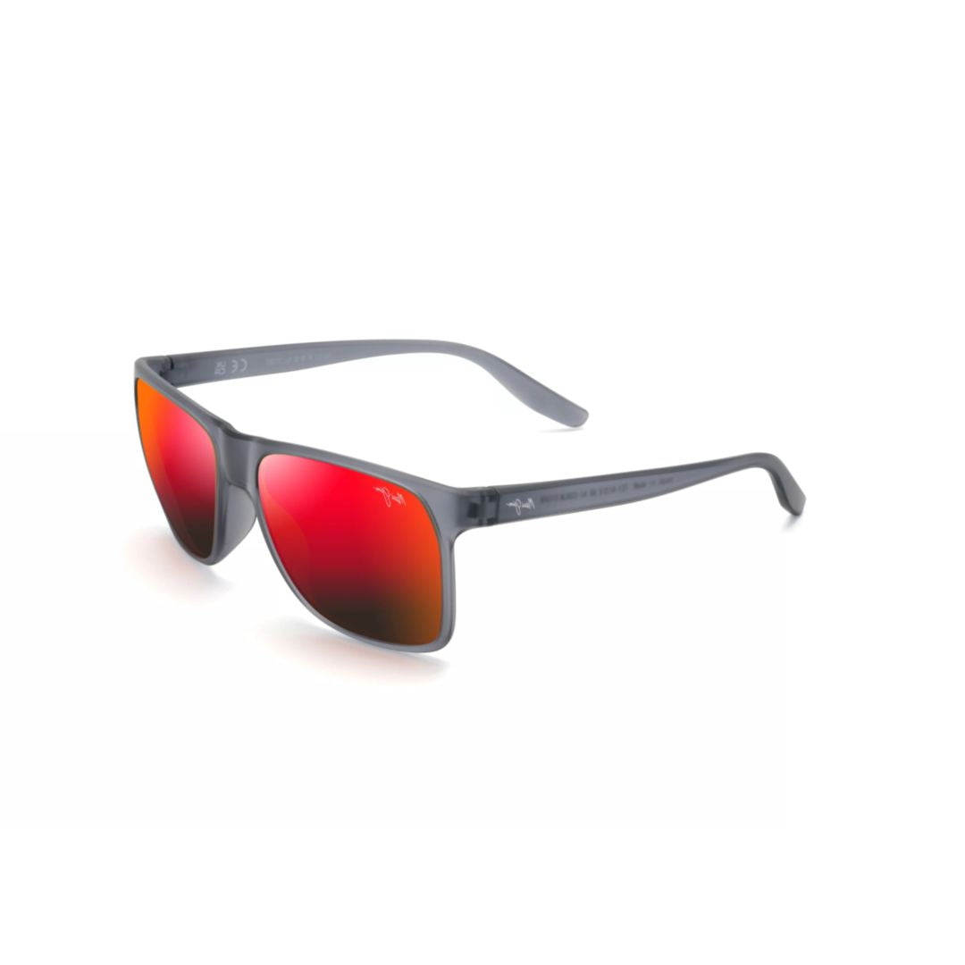 Pailolo Rectangular Frame Sunglasses with Mirrored Red Lenses