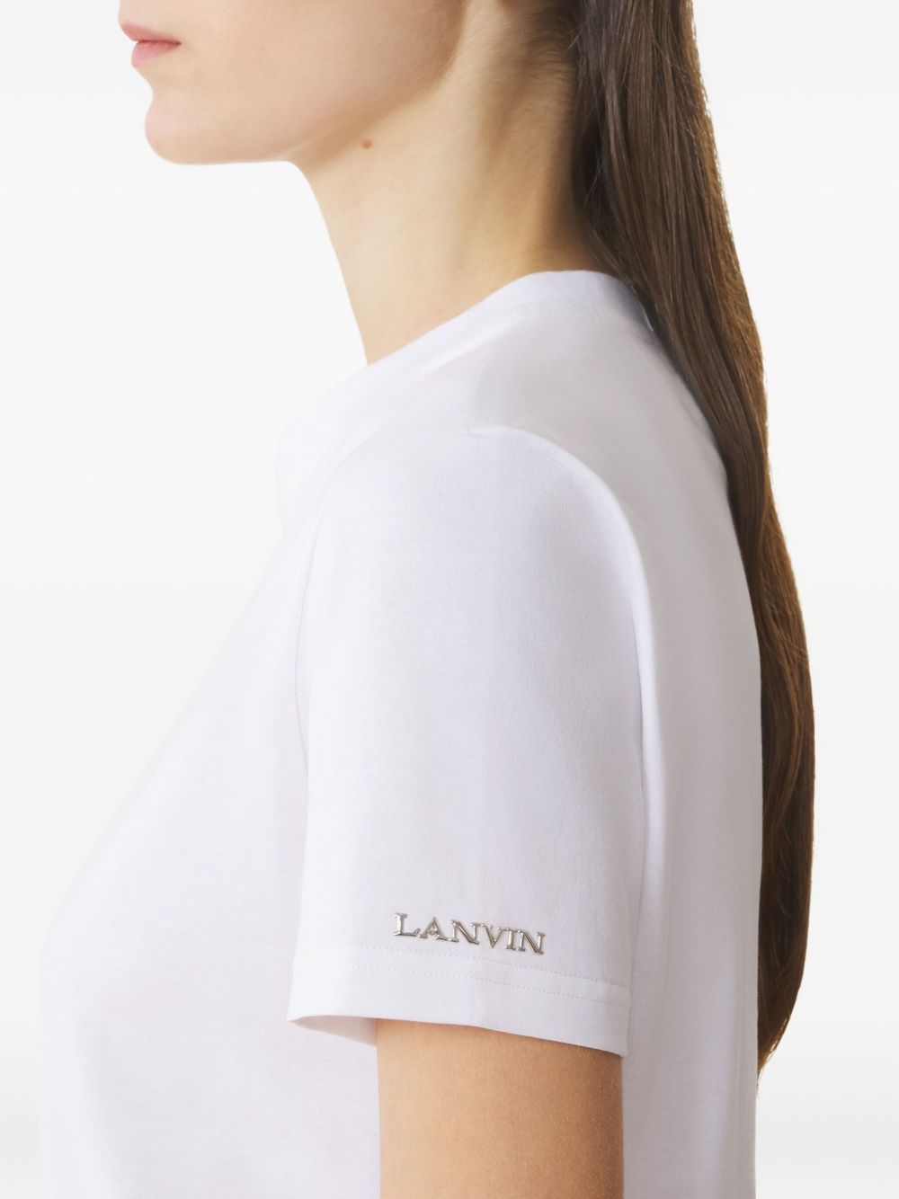 Short-Sleeved Top with Rounded Neckline