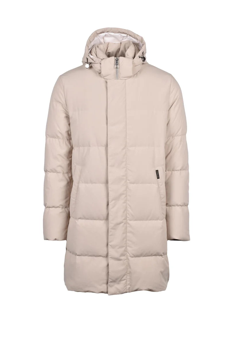 Long Down Jacket - Beige