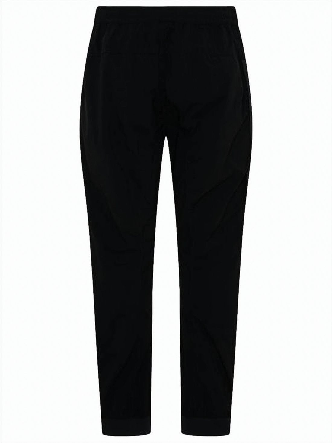 Tapered Black Jogger Pants with Design