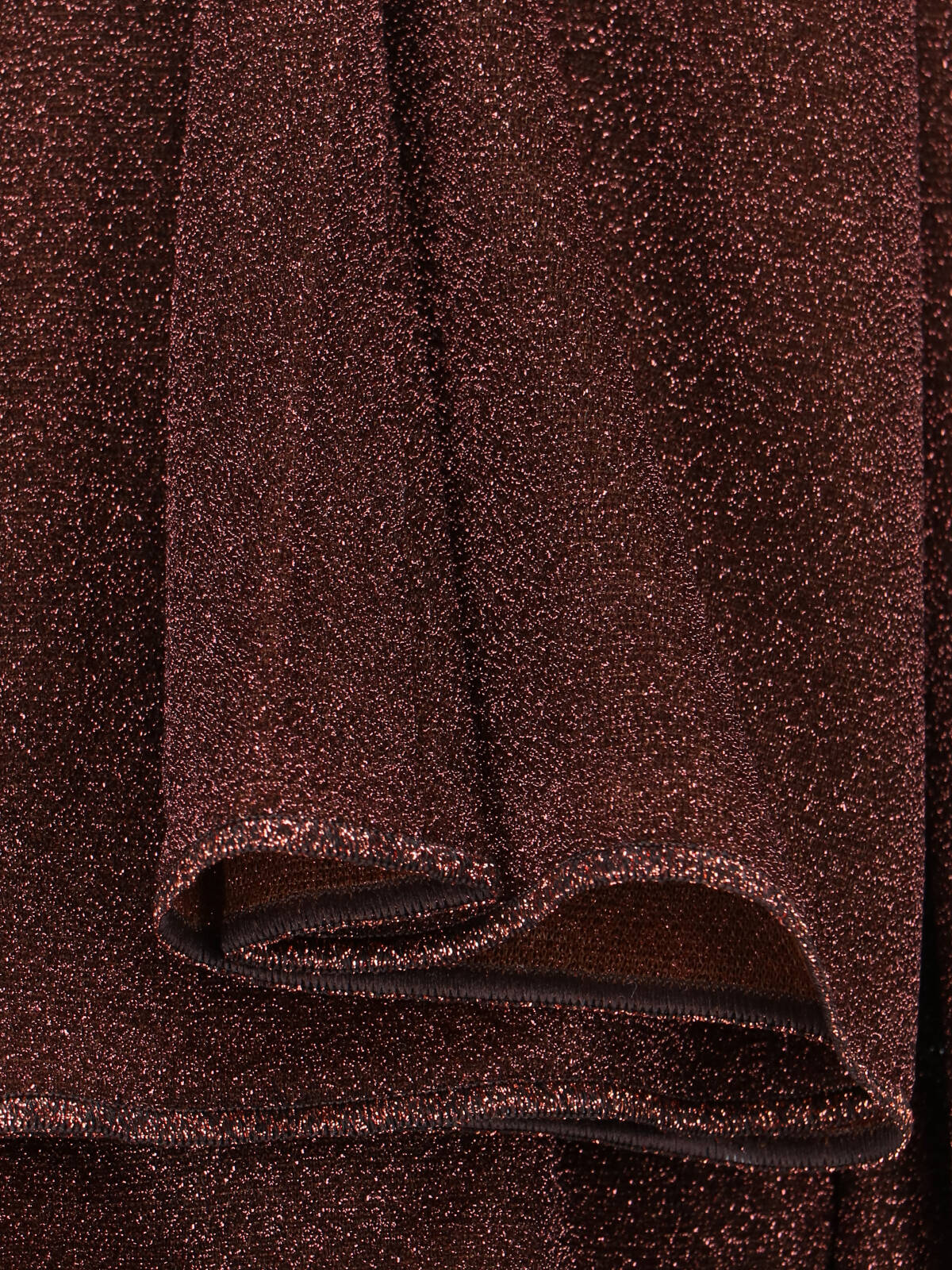 "Lumière" Trousers In Semi-Transparent Brown Metallic Fabric