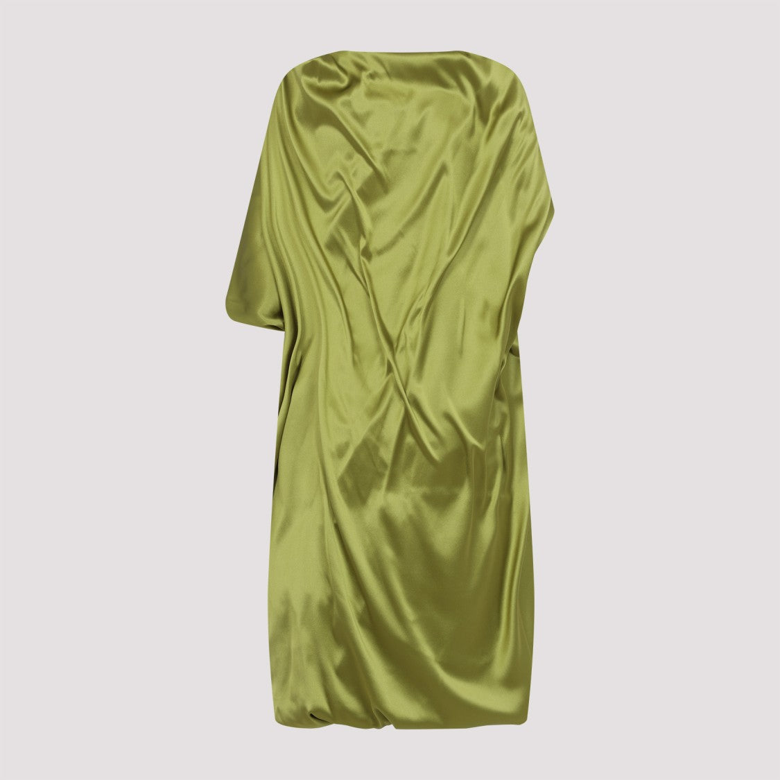 Knot Waist Draped Silk Dress