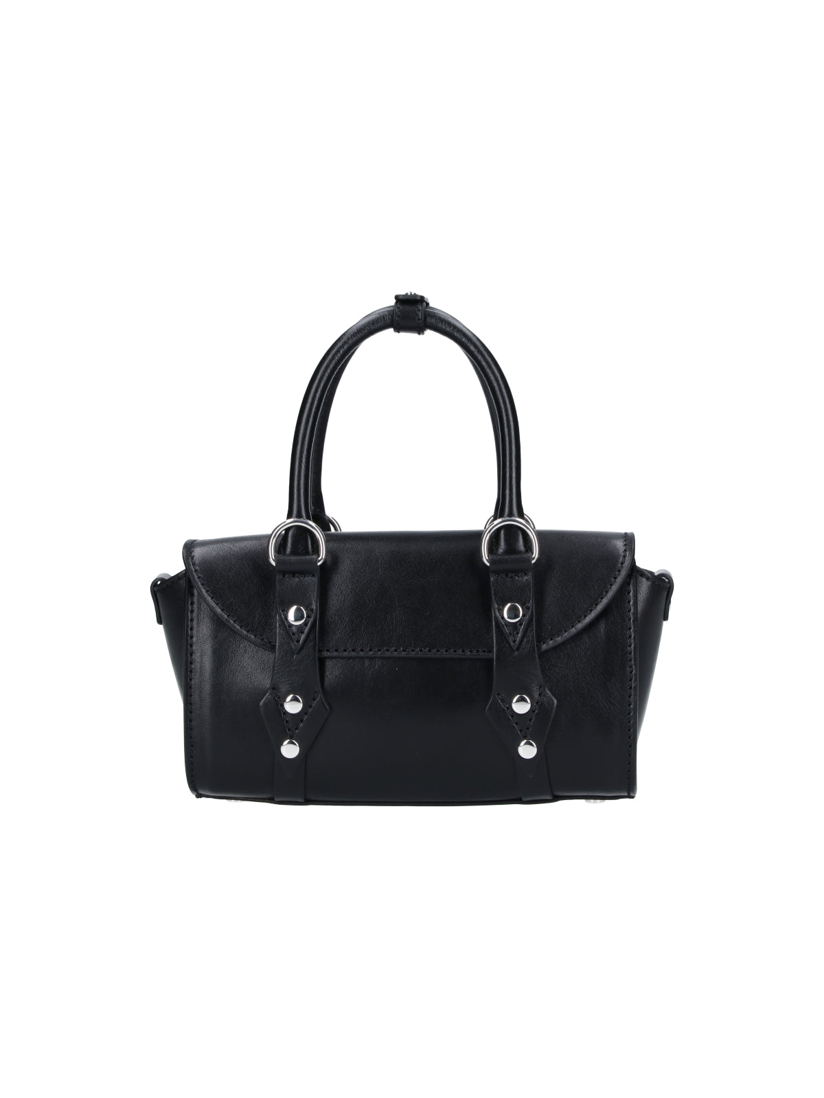 Black Bettina Studded Leather Handbag