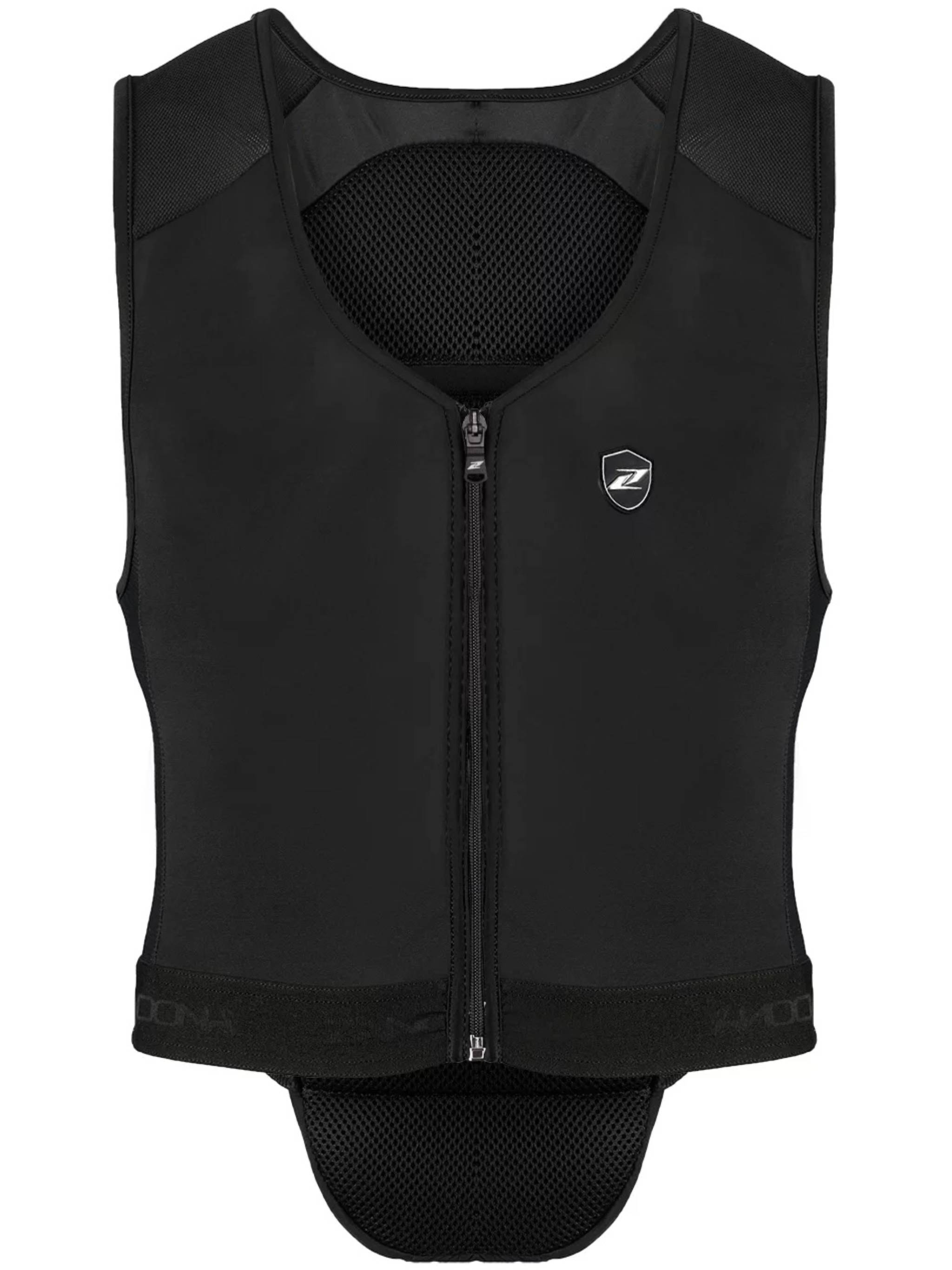 Contoured Black Protective Sport Vest With Breathable Mesh Lining