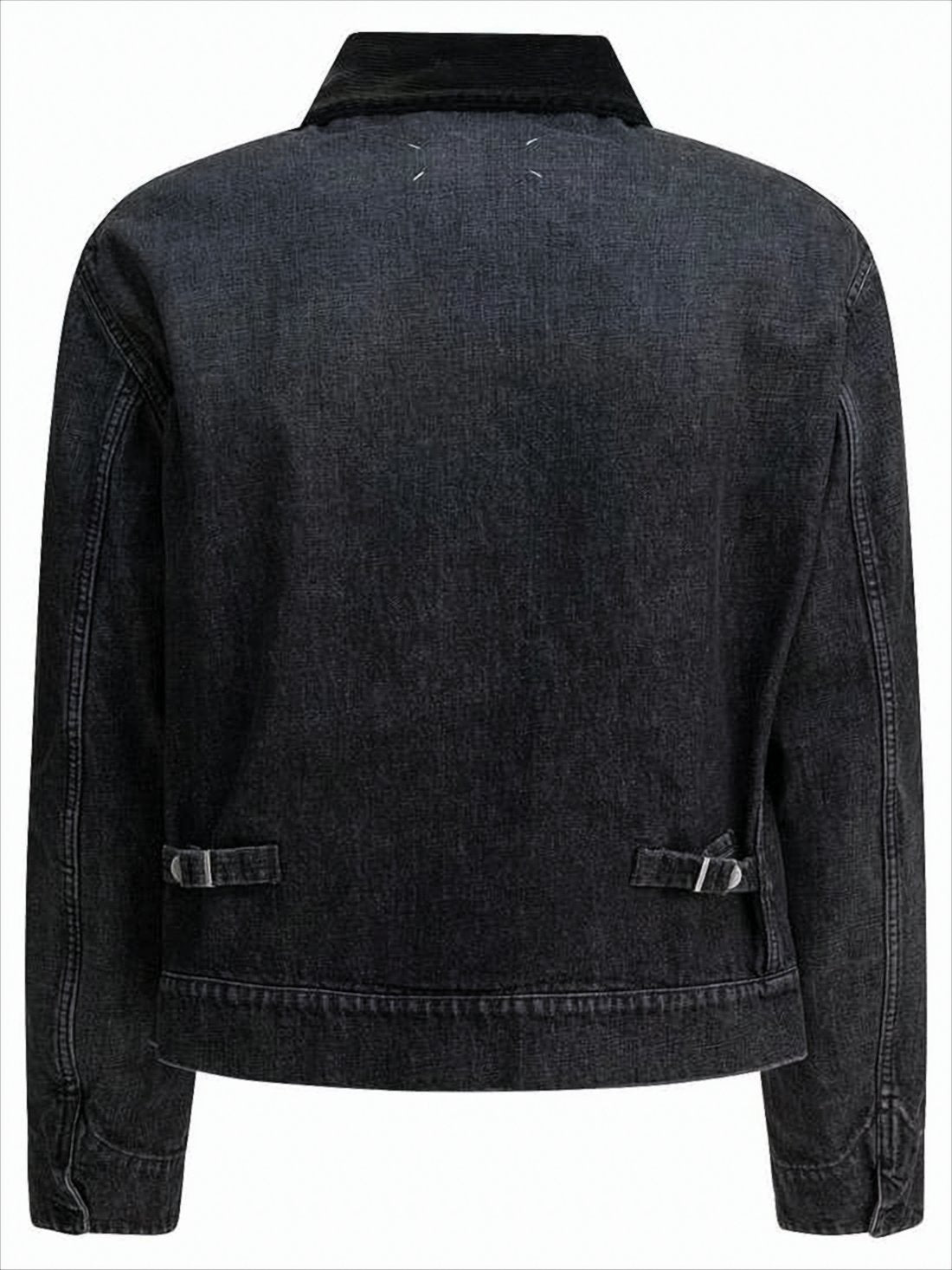 Cropped Denim Jacket with Distressed Detailing