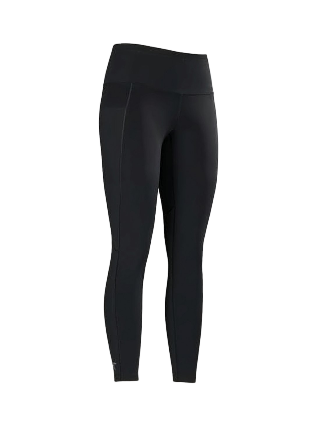 High-Waisted Black Leggings with Seam Detailing