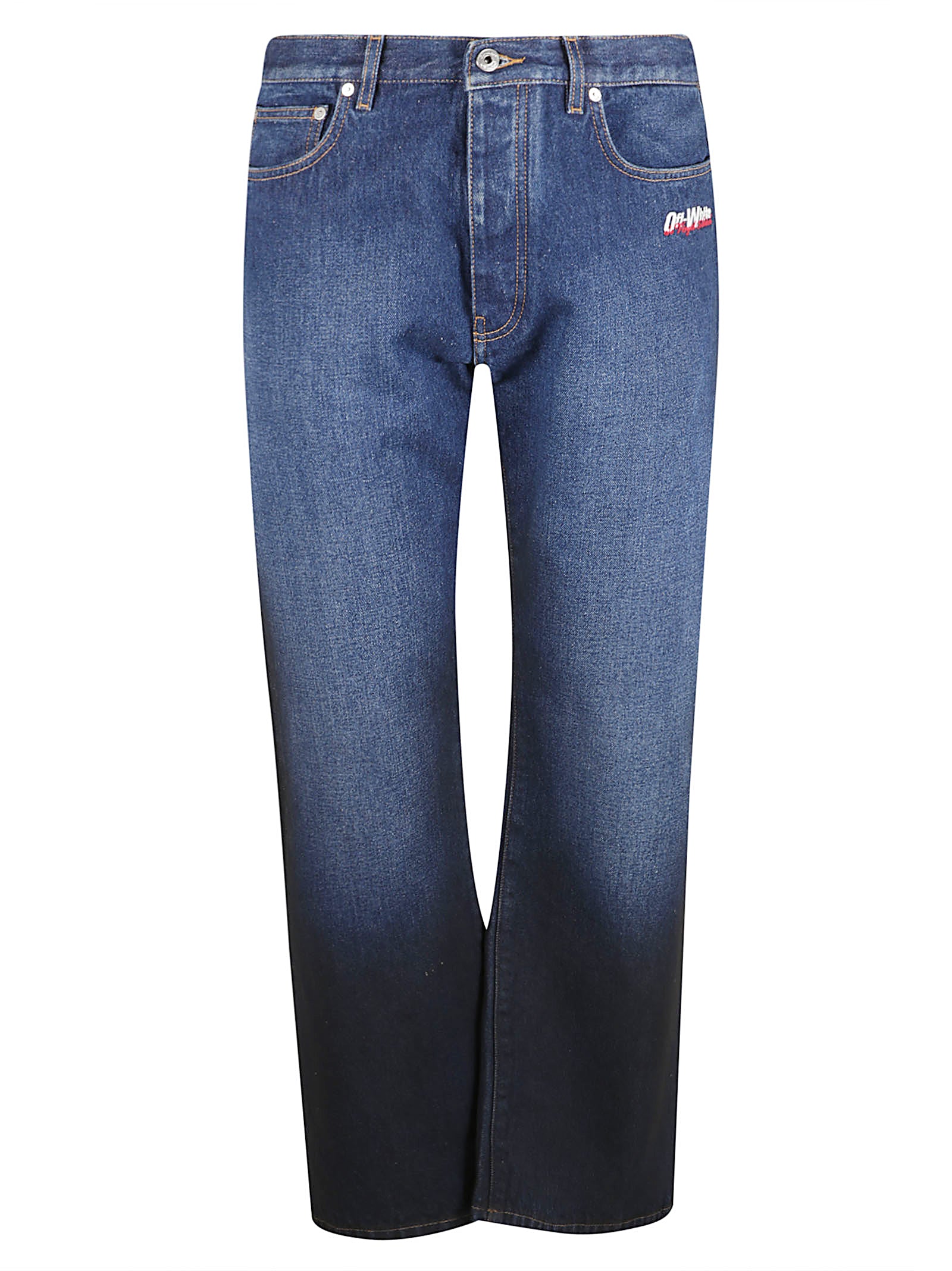 Gradient Effect Cotton Denim Jeans