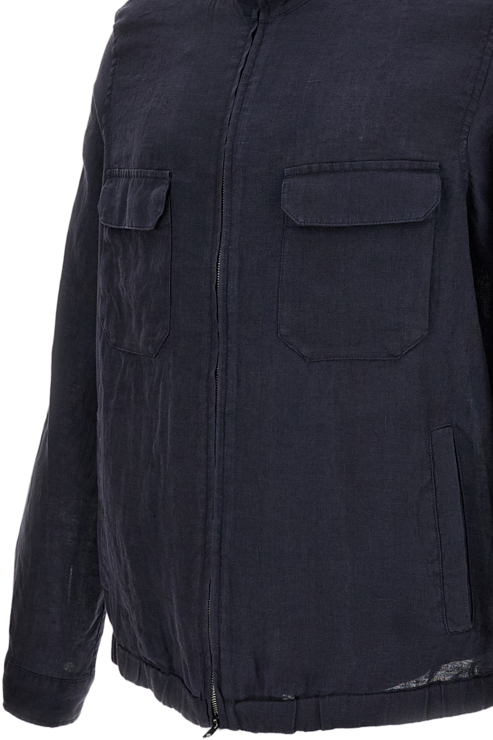 Blue 'Sahariana Crafted' Linen Jacket