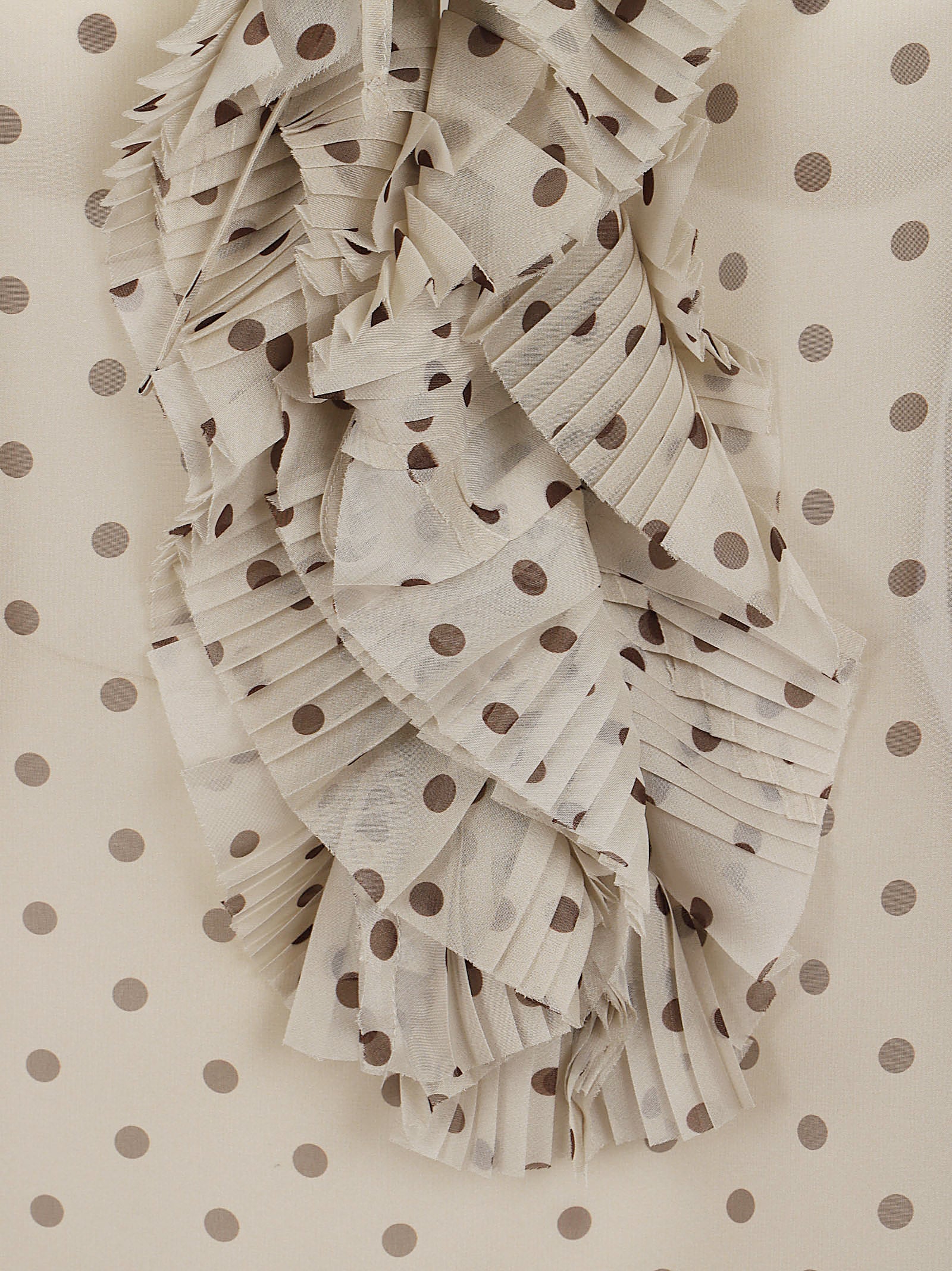 Sheer Blouse with Ruffled V-Neckline