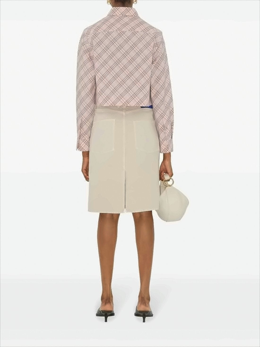 Cropped Plaid Shirt with Classic Collar