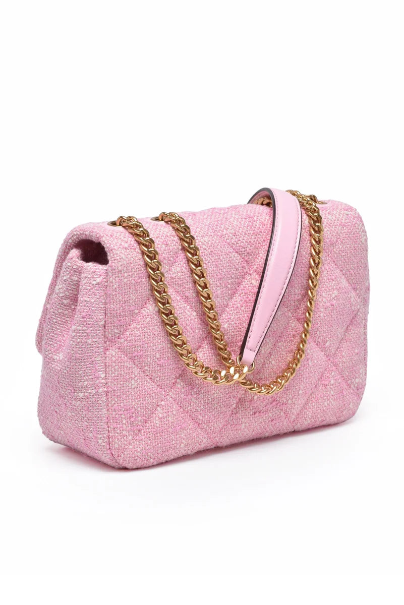 Willa Tweed Shoulder Bag - Pink