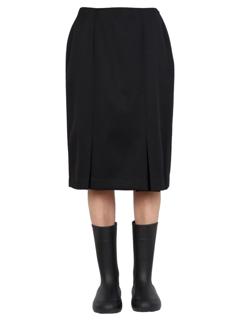 Structured Black Midi Skirt