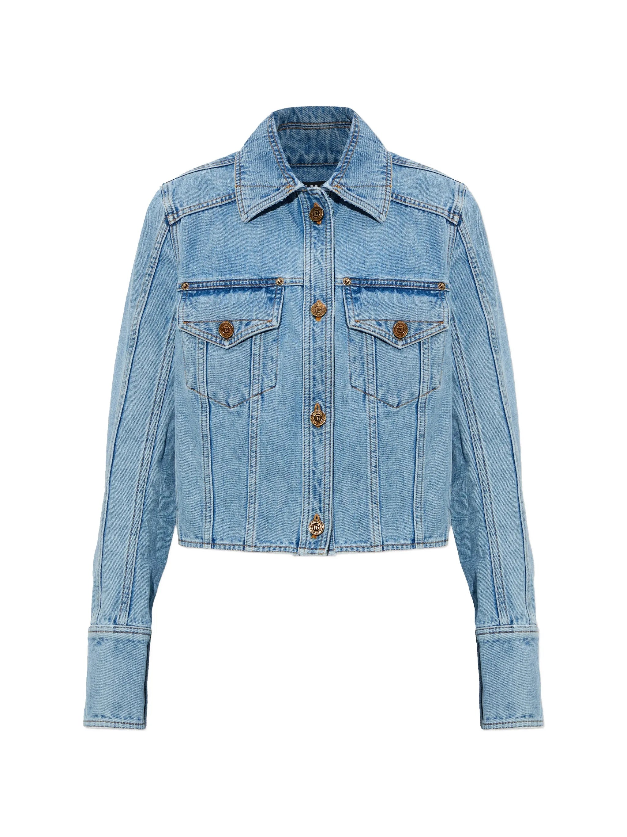 Cropped Light Blue Denim Jacket
