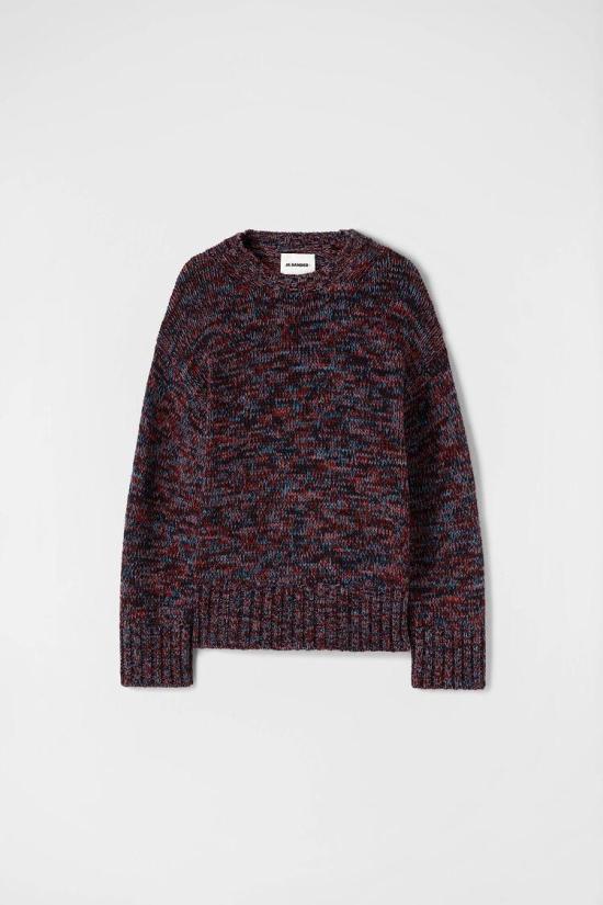 Textured Knit Sweater with Classic Crew Neckline