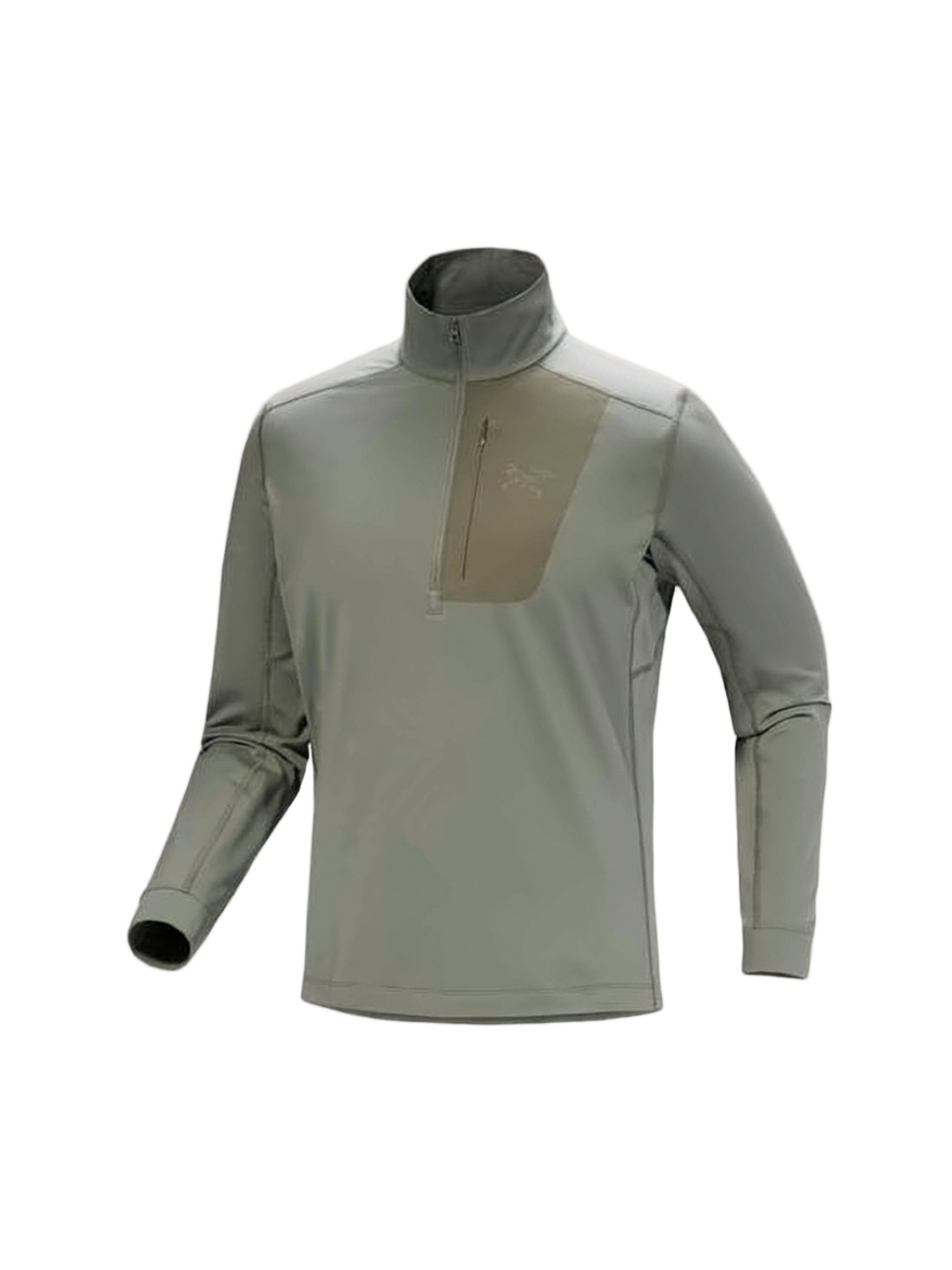 High-Collar Long-Sleeve Pullover with Quarter Zip
