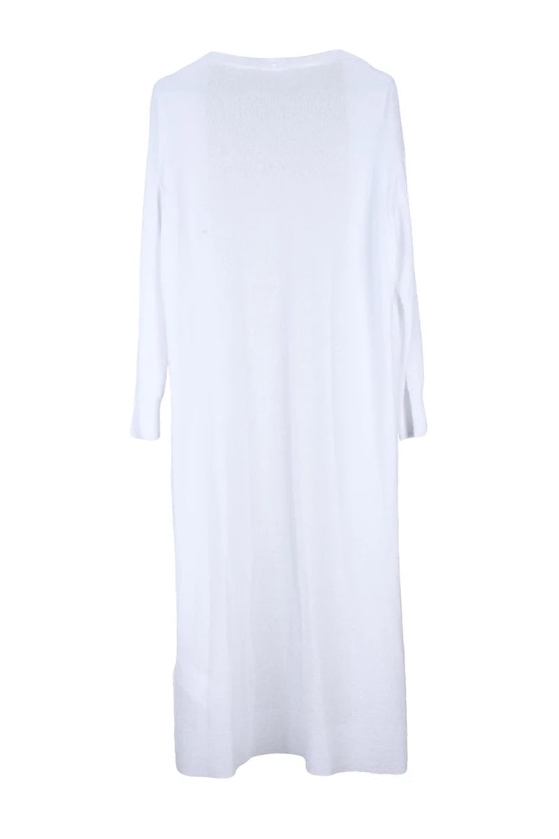 Long Open Cardigan - White
