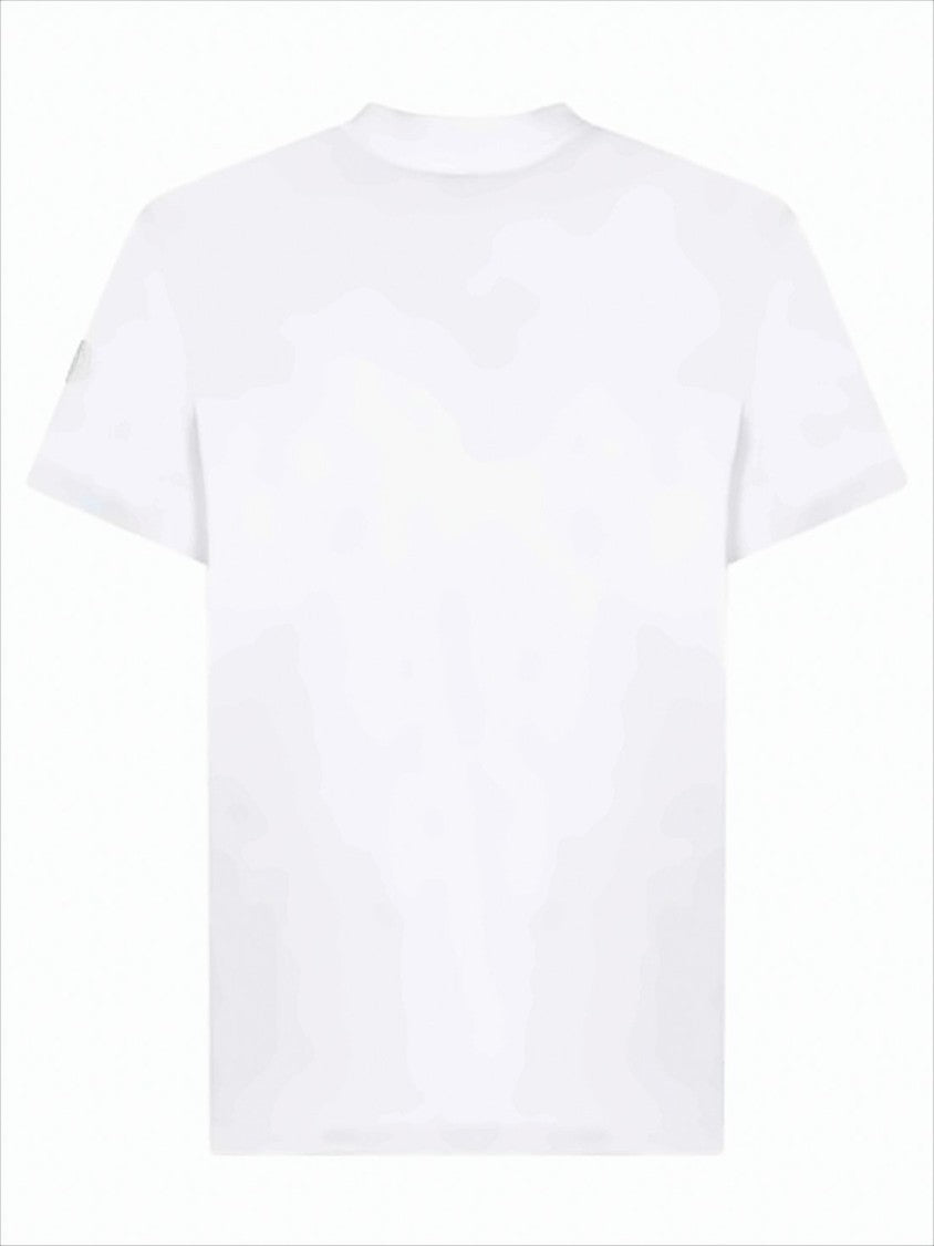 Biały bawełniany T-shirt z krótkim rękawem i minimalistycznym logo