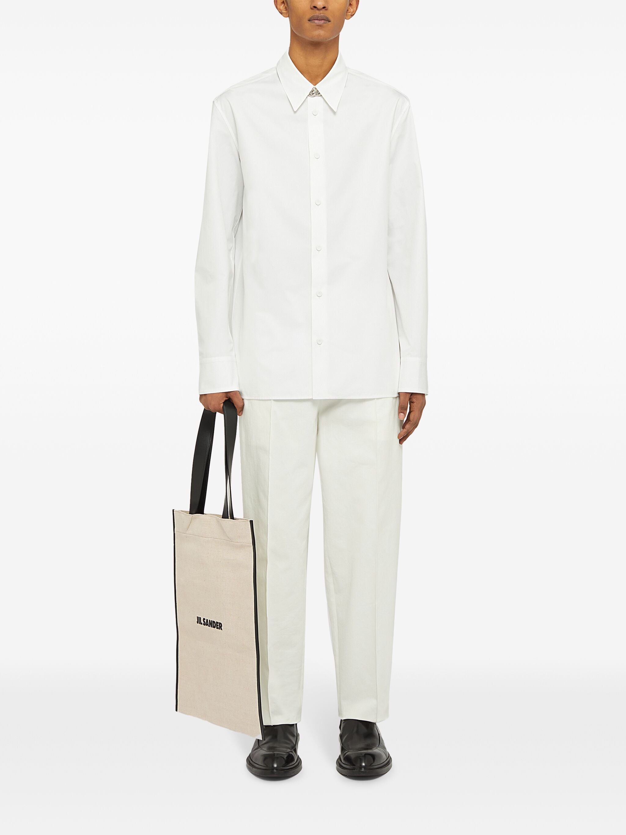 Beige Shopping Rectangular Canvas Tote