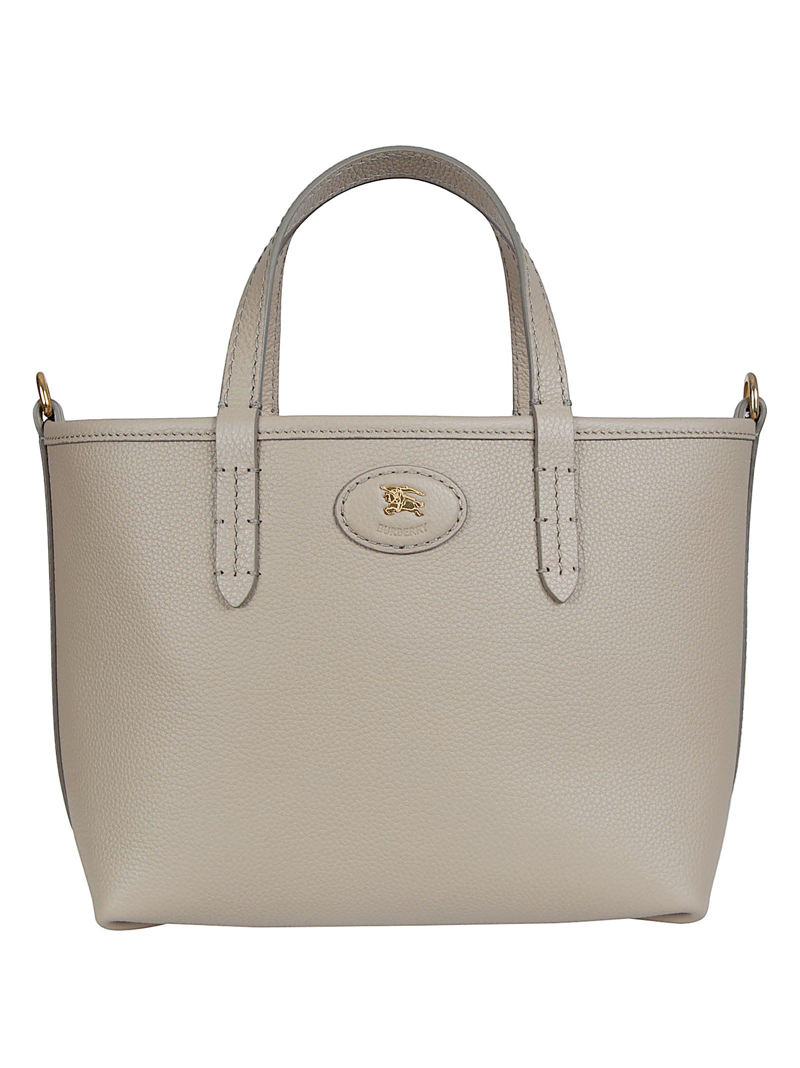 Reversible Handheld Bag in Textured Calf Grain Leather