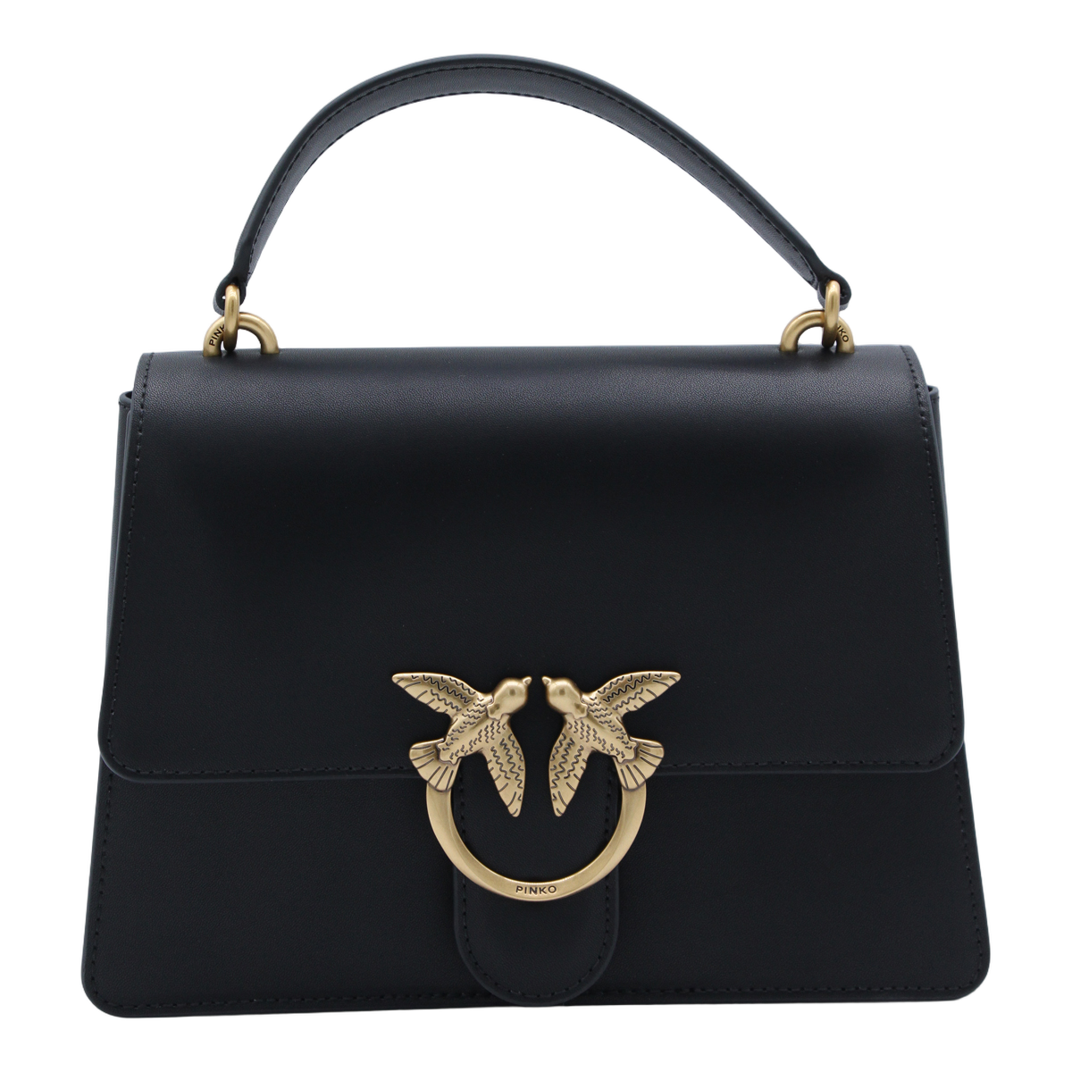 Structured Handbag With Gold-Tone Bird Clasp