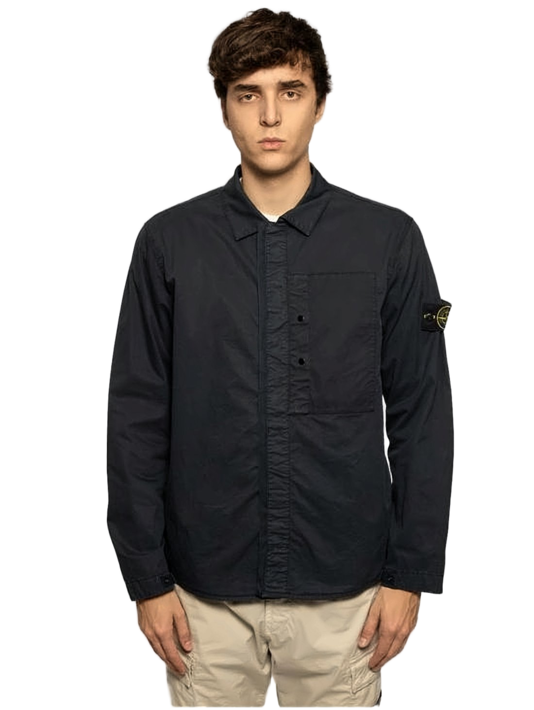 Minimalist Long-Sleeve Stone Island Shirt
