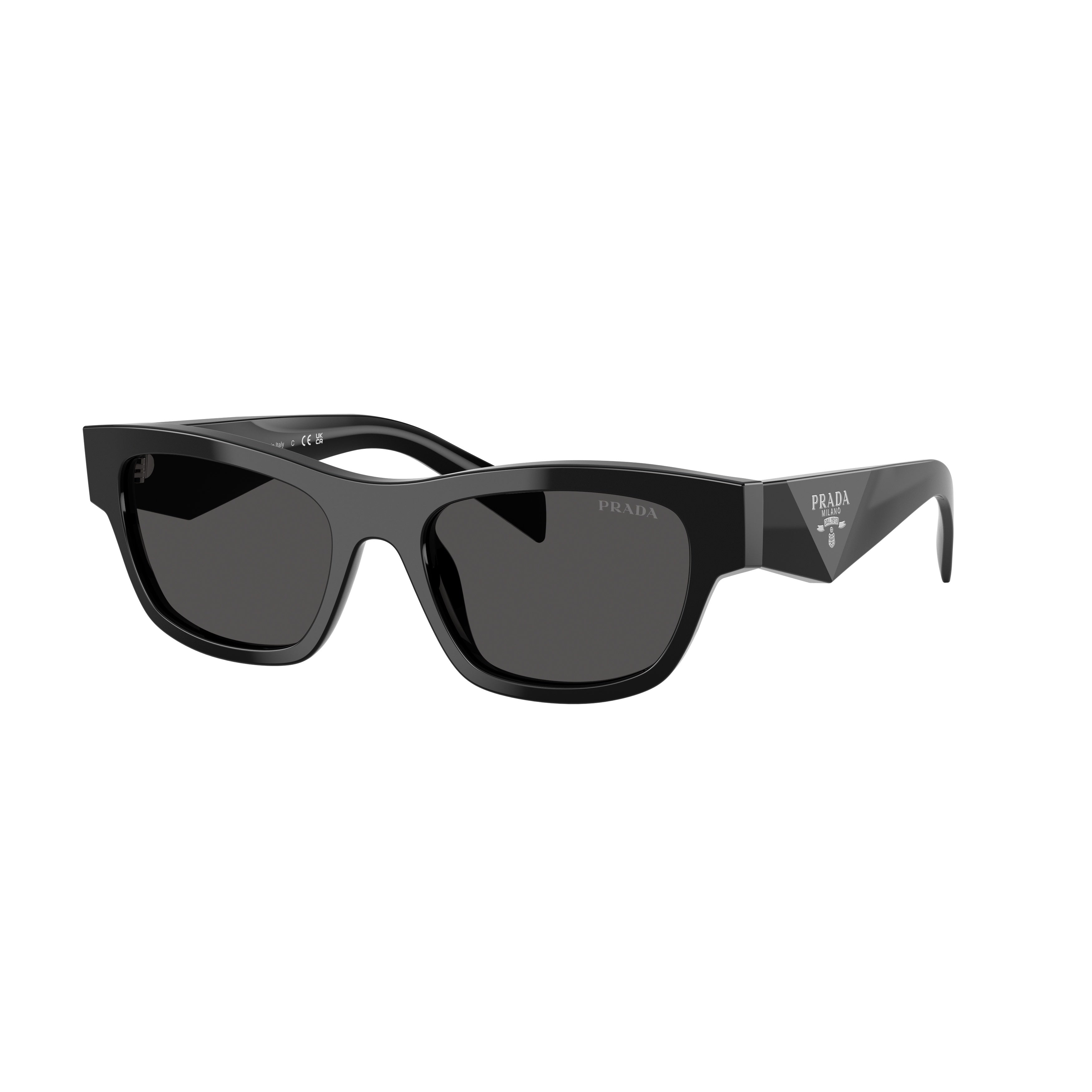 0pr B09s Bold Rectangular Frame Black Acetate Sunglasses