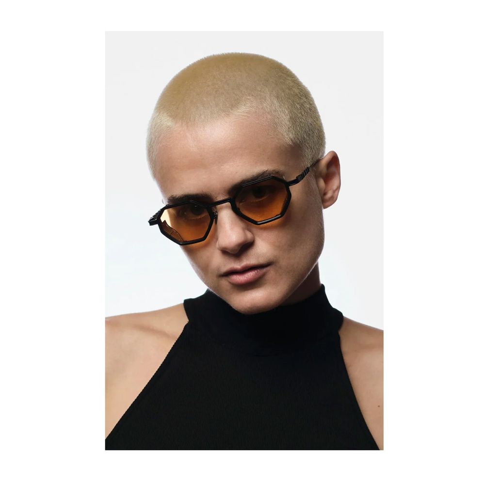 Cc13 Blk Black Yellow Geometric Black Titanium Sunglasses