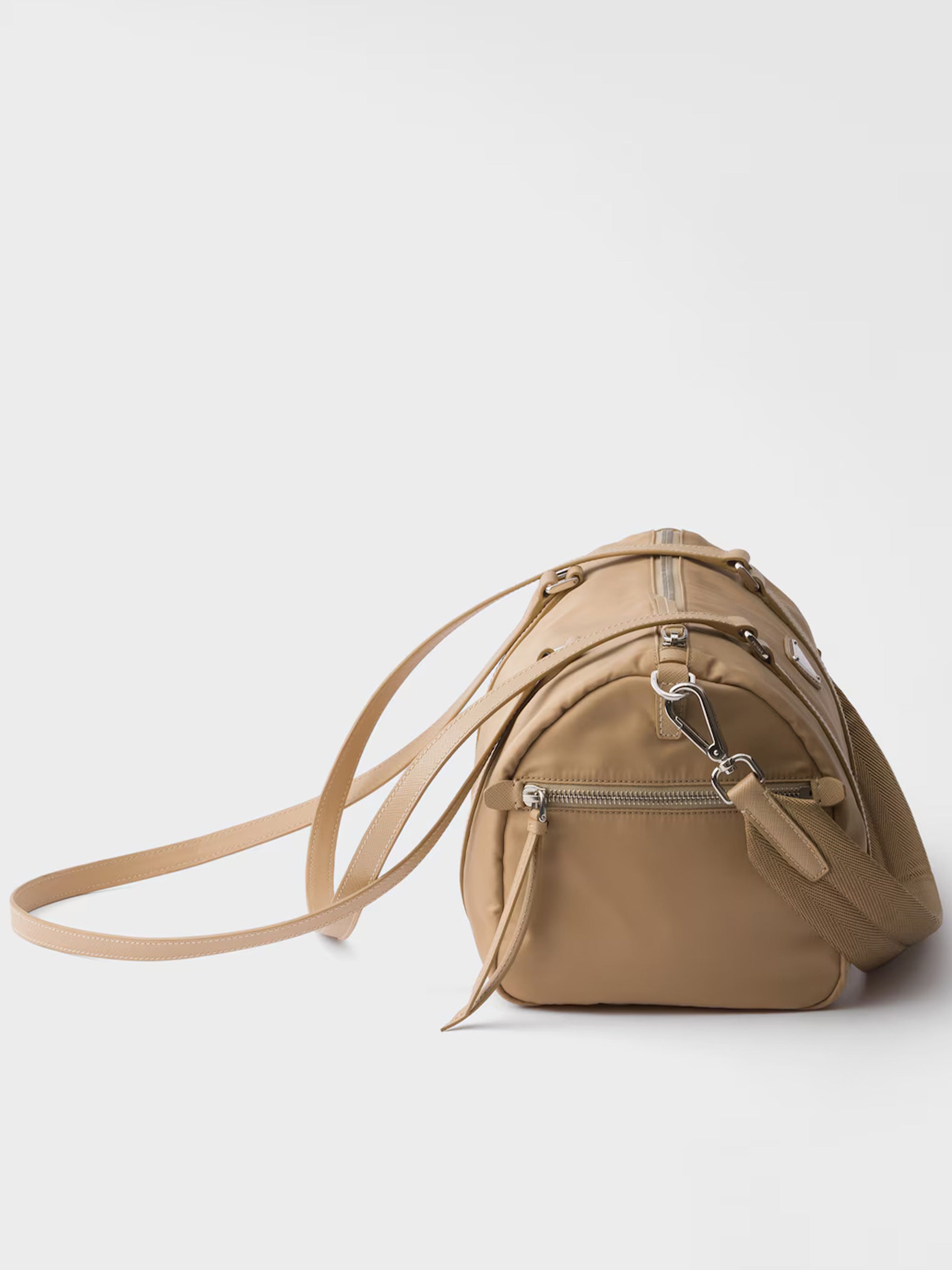 Neutral Bauletto Matte Finish Handbag
