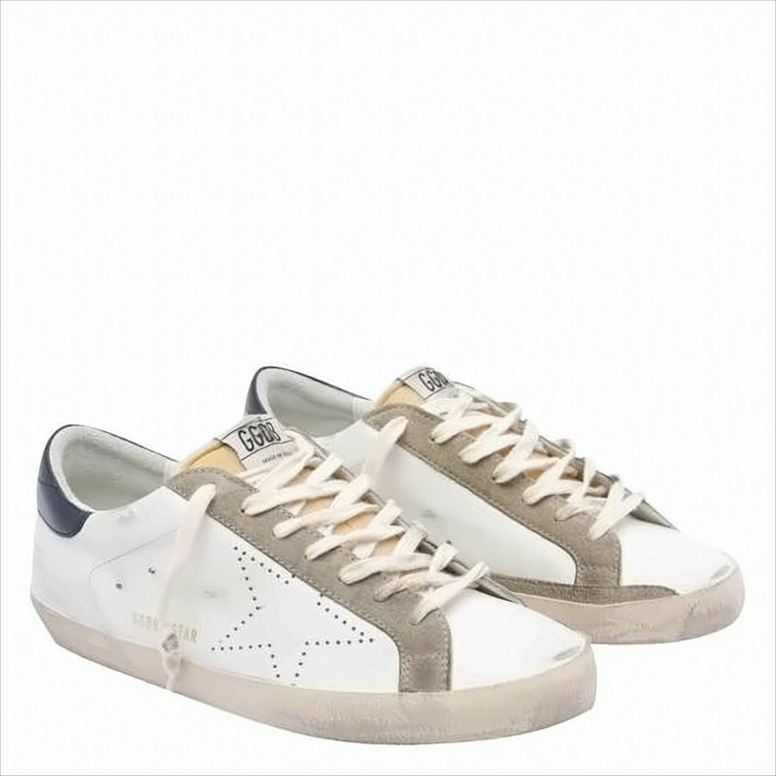 Low-Top Sneakers with Vintage Perforated Star Design