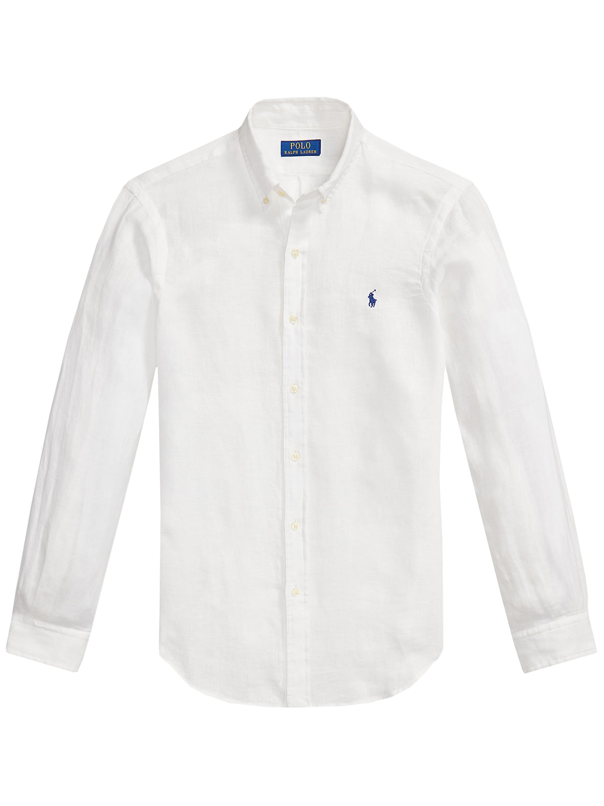 White Sport Shirt Long-Sleeve Linen Sport Shirt