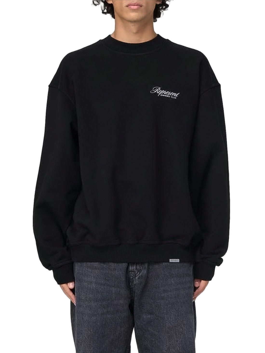 Relaxed Fit Black Long Sleeve Sweatshirt