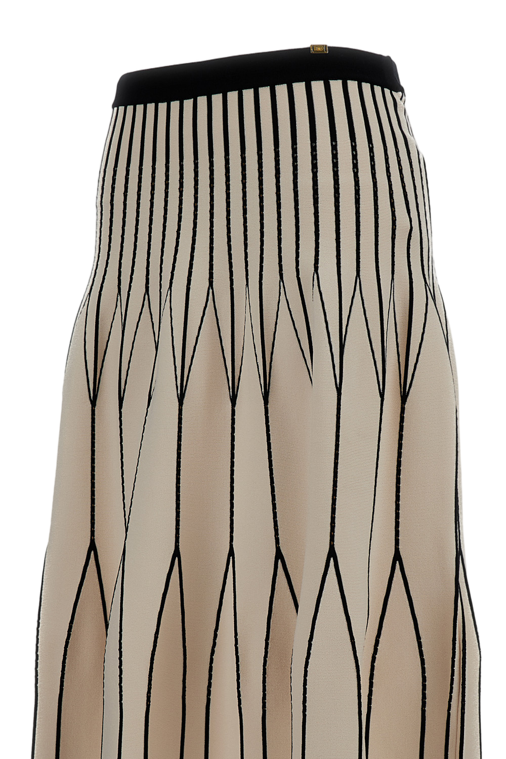 Beige Midi skirt in stretch knit