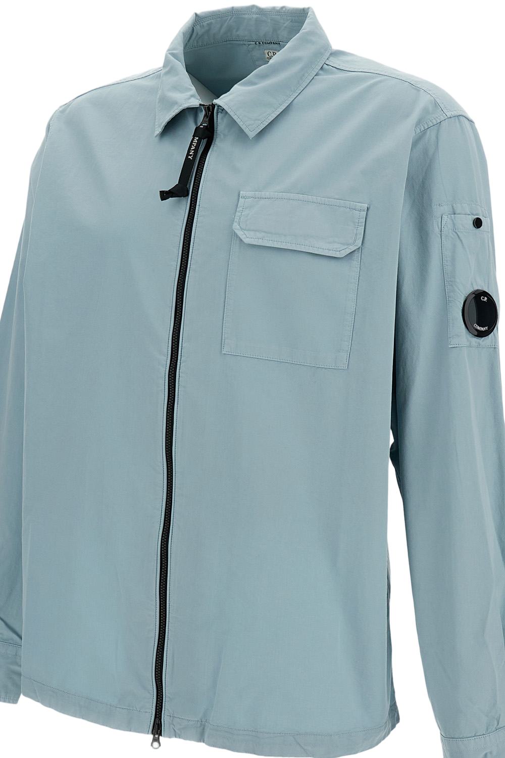 Light Blue Organic Gabardine Shirt Jacket