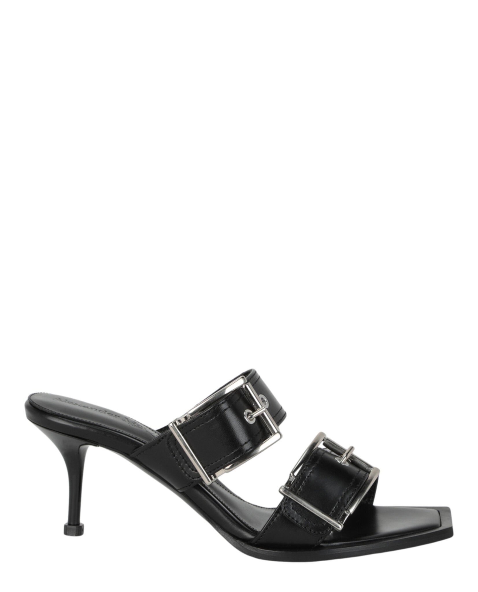 Double Buckle Punk Mules