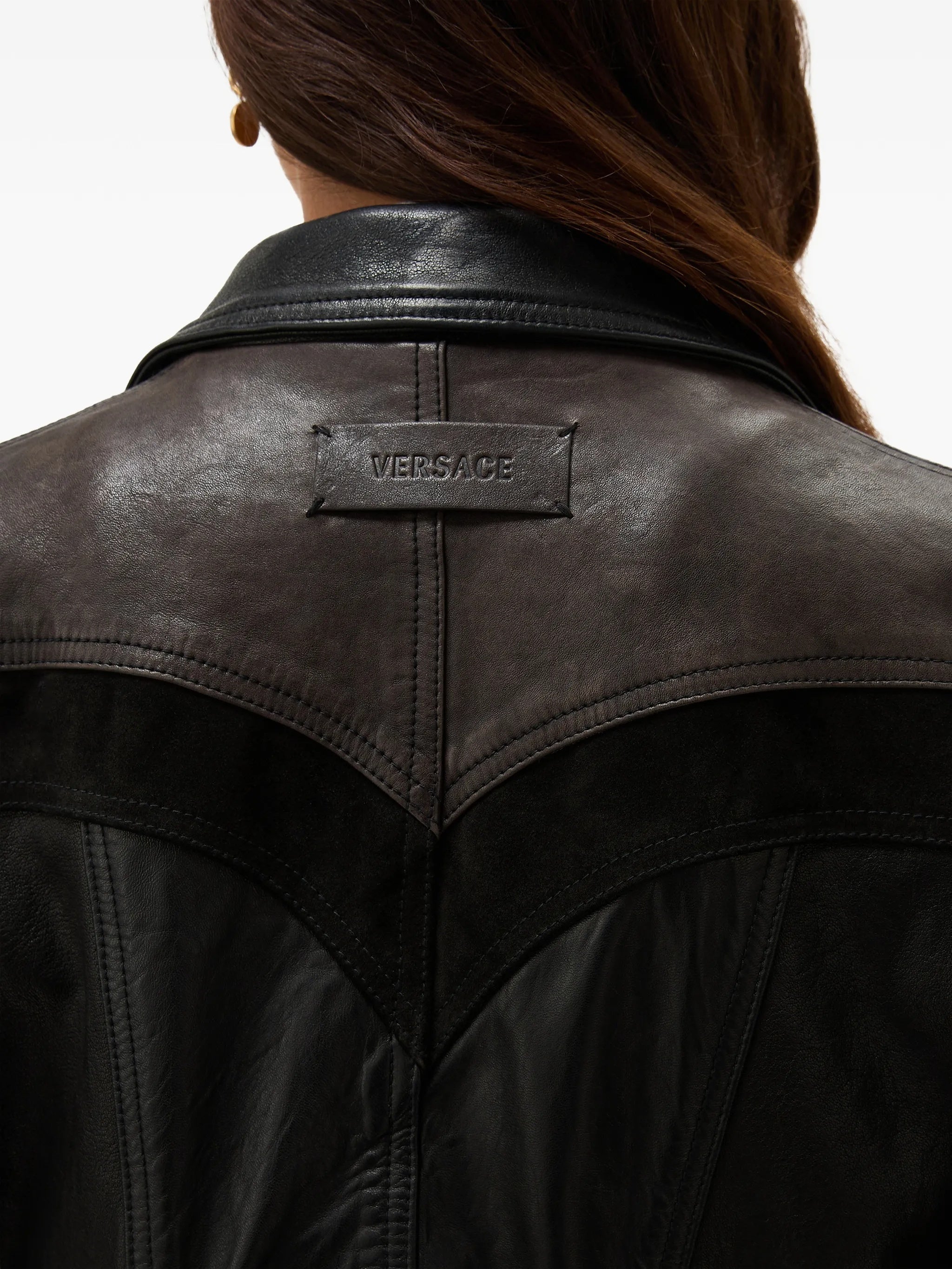 Dark Brown Patchwork Unit Mix Jacket