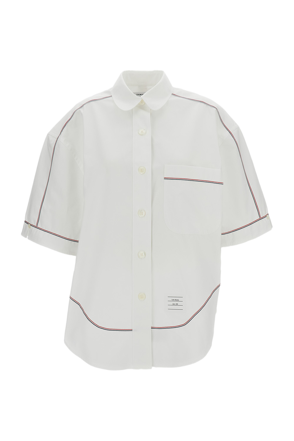 Supersized Short Sleeve Round Collar Shirt