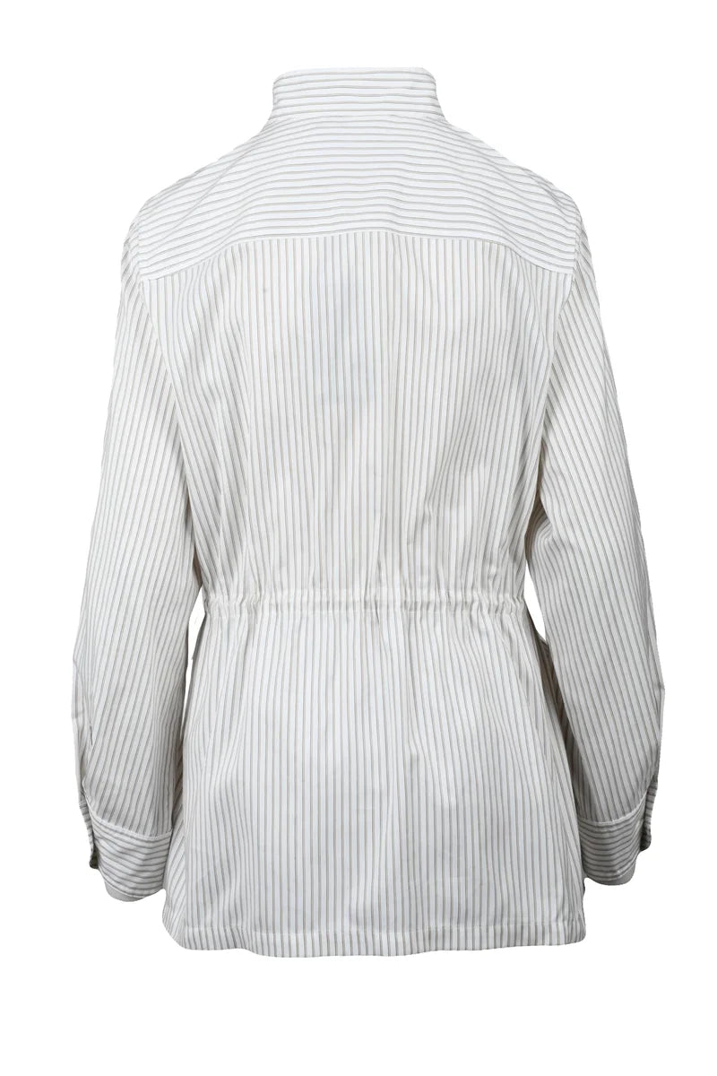 Cotton/Silk Safari Jacket - White