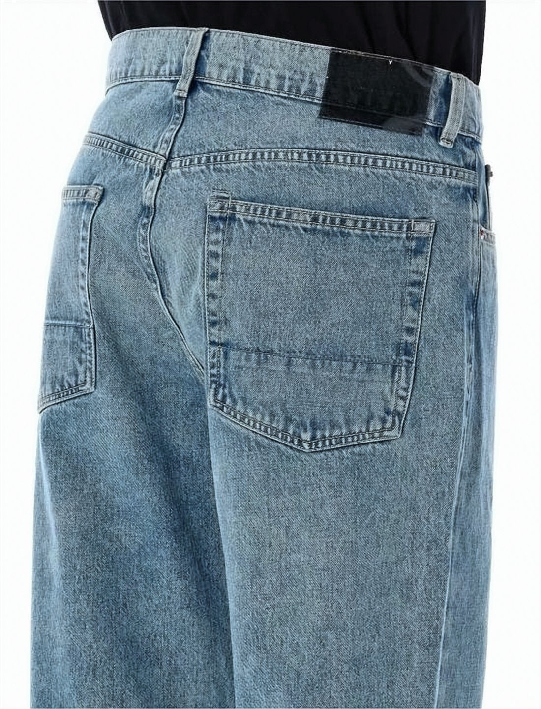 Straight-Leg Denim Pants with Vintage-Inspired Details