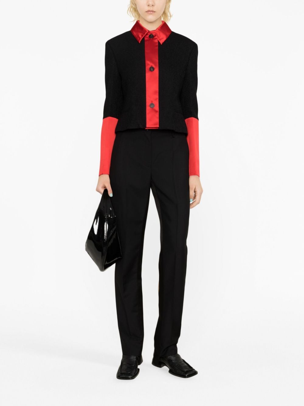 Color-Blocked Cropped Jacket