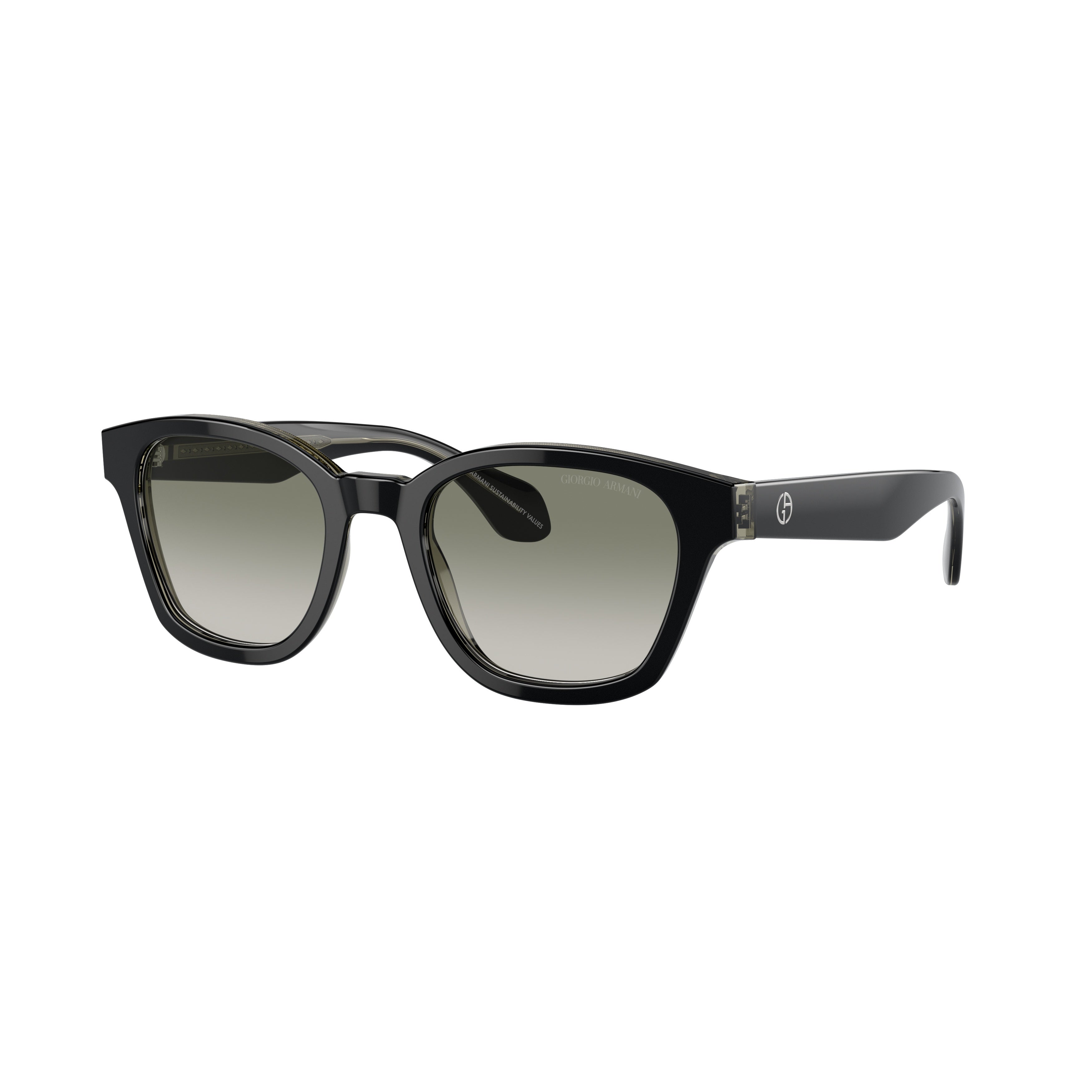 0ar8207 Square-Frame Black Acetate Sunglasses with Gradient Lenses