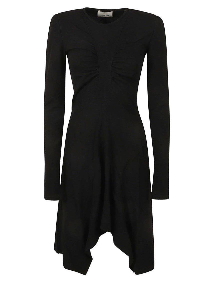 Fitted Black Dress With Asymmetrical Hemline