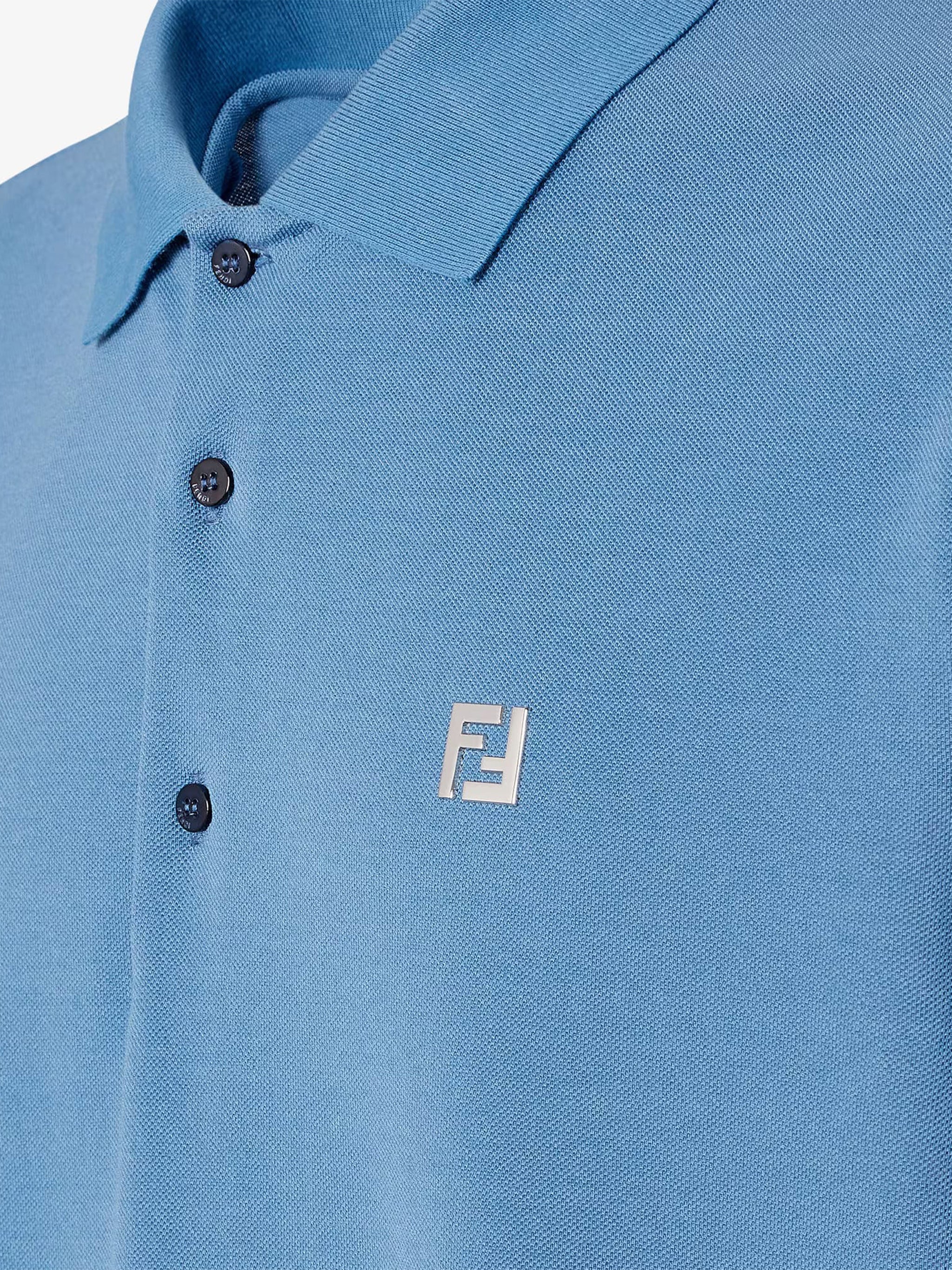 Light Blue Slim-Fit Embroidered Logo Polo